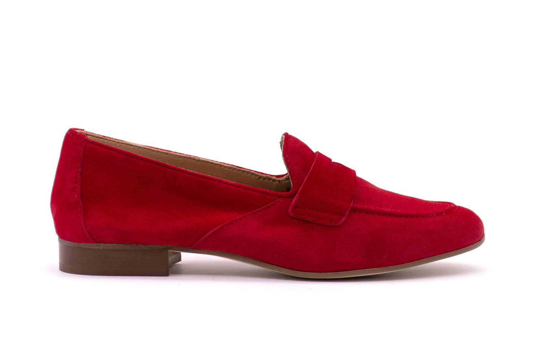 Mocassino leggero in camoscio rosso