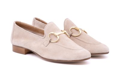 Mocassino in Scamosciato con suola in cuoio