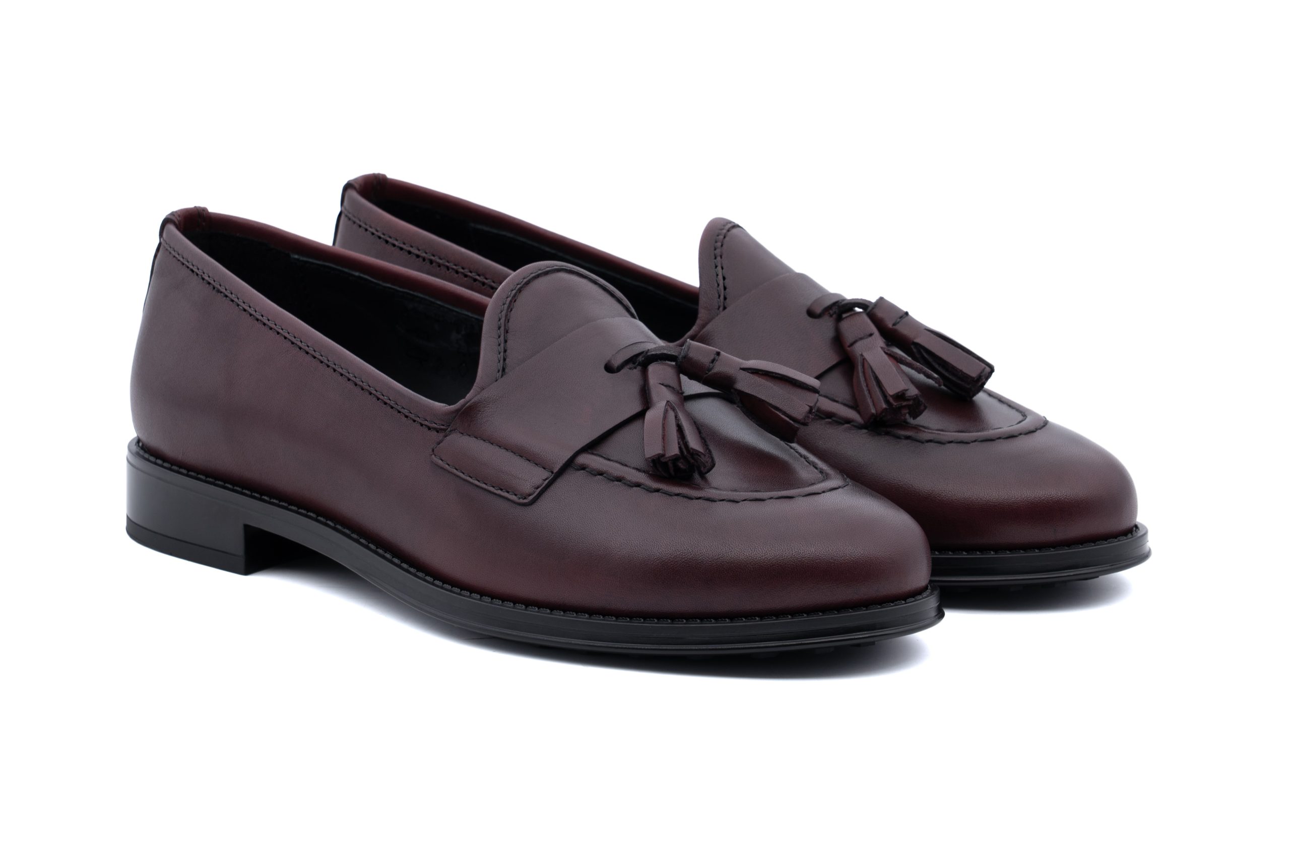 Mocassino in pelle con nappine