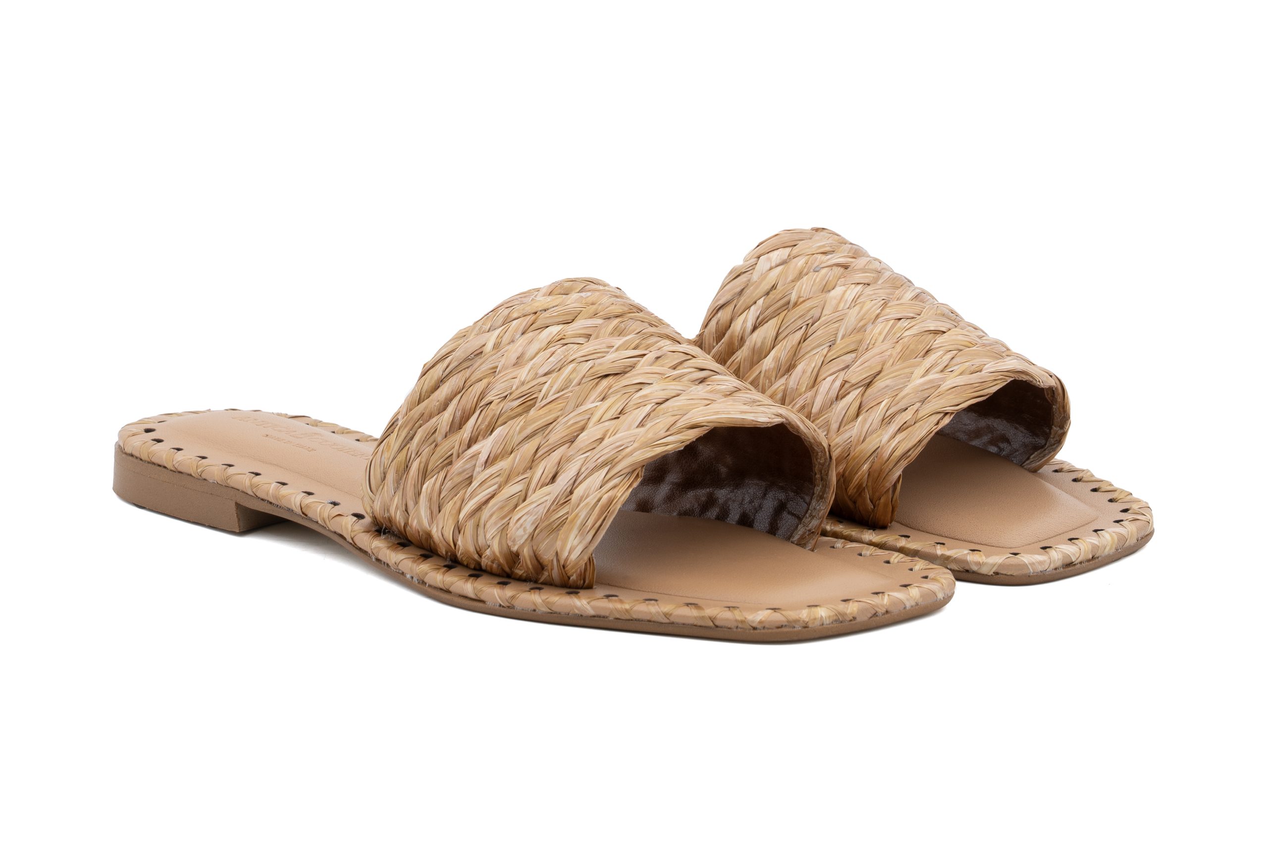 Sandali Slides in rafia