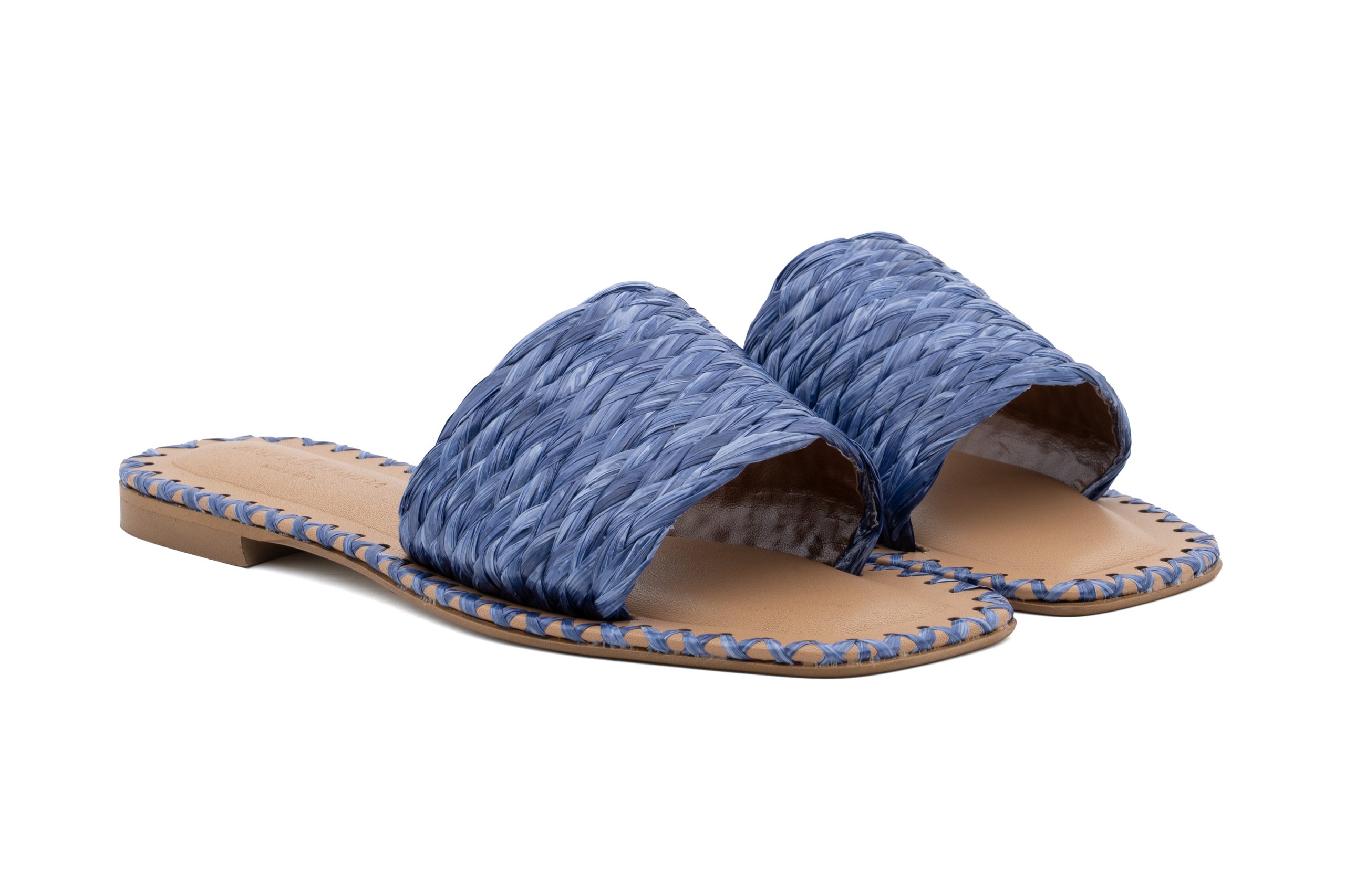 Sandali Slides in rafia