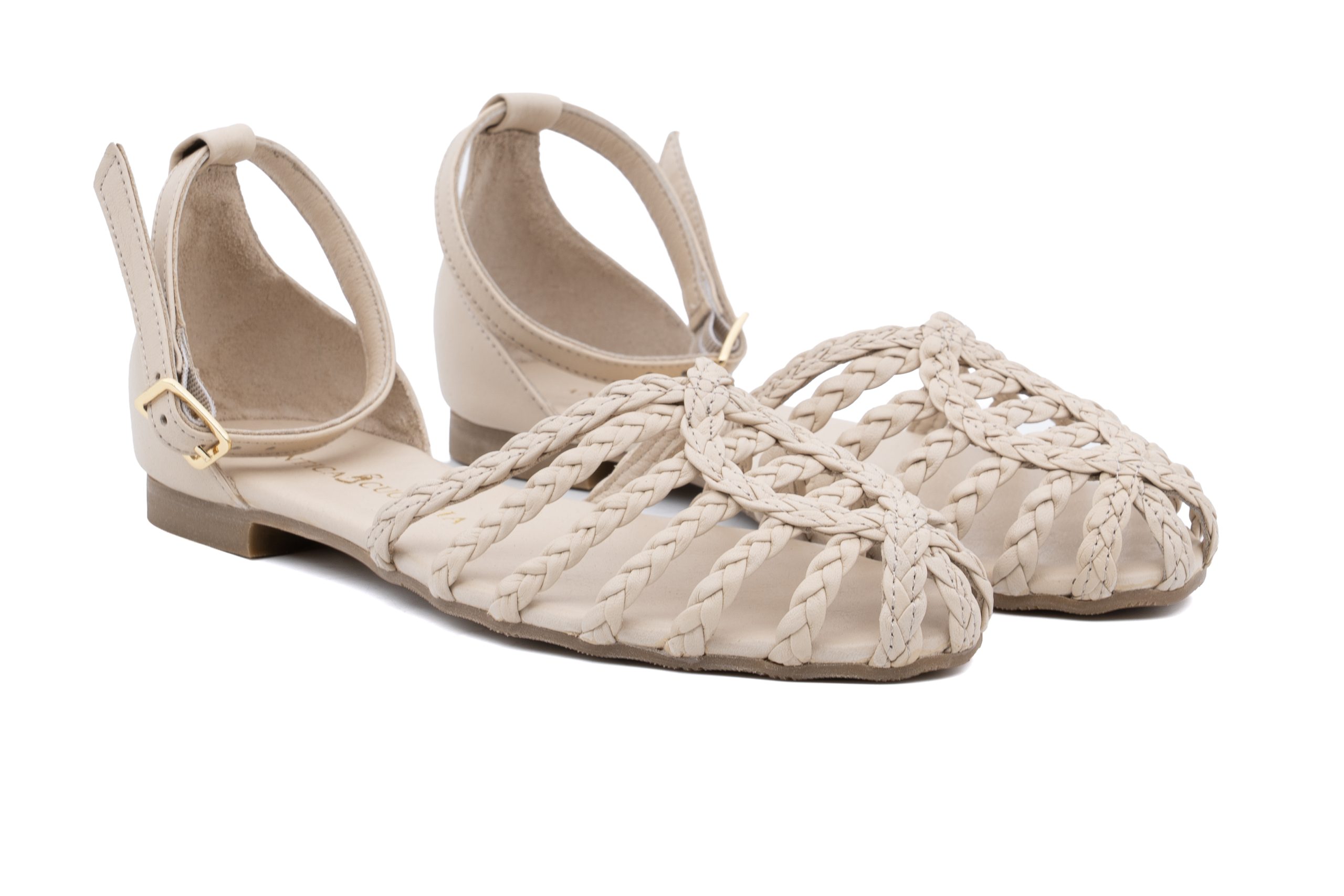 Woven leather sandals